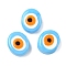 Handmade Evil Eye Lampwork Beads, Oval, Deep Sky Blue, 16~17x20~21x8~11mm, Hole: 3~3.5mm
