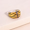 Acrylic Finger Rings, Leopard Print, Orange Red, Inner Diameter: 17~18mm