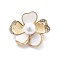 Alloy Brooch, with Rhinestone, Acrylic and ABS Imitation Pearl, Flower, Golden, 35.5x40.5mm