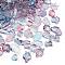 Gradient Color Transparent Glass Beads, Mixed Shapes, Sky Blue, 8~23x8~20x3.5~8mm, Hole: 1~1.4mm, about 800pcs/1000g