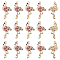 Alloy Enamel Pendants, with Rhinestone, Light Gold, Flamingo, Lavender Blush, 30x16x4mm, Hole: 1.4mm, 20pcs/box