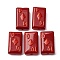 Baking Painted Glass Enamel Beads, Hand Drawn Beads, Playing Card, FireBrick, 24.5~25x14.5~15x7.5~8.5mm, Hole: 1.6~1.8mm