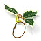 Christmas Theme Iron Napkin Rings, Napkin Holder Adornment, Restaurant Daily Accessiroes, Leaf, 45mm, Leaf: 150x92mm