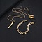 Alloy Cuboid Pendant Necklaces & Curb Chain Bracelets & Rings Sets, Golden, 600mm & 200mm & 21mm