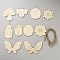 DIY Wood Hanging Pendant Decorations Kit, with Jute Cord, PapayaWhip, Insects, 69~110x51.5~110x2mm, Hole: 2mm