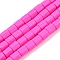 Handmade Polymer Clay Beads Strands, Hexagon Barrel, Deep Pink, 6x6x5.5mm, Hole: 1.8mm, about 63~64pcs/strand, 15.55~15.79 inch(39.5~40.1cm)