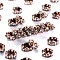 Brass Rhinestone Spacer Beads, Grade AAA, Wavy Edge, Nickel Free, Red Copper Metal Color, Rondelle, Crystal, 6x3mm, Hole: 1mm
