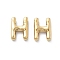 304 Stainless Steel Pendants, Real 14K Gold Plated, Ion Plating(IP), Balloon Letter Charm, Letter H, 19x13.5x4.5mm, Hole: 2mm