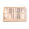 10-Slot Rectangle Bamboo Ring Display Tray Stands, Finger Ring Organizer Holder, with PU Imitation Leather Inside, Lemon Chiffon, 14.9x10.4x1.7cm