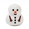Silicone Beads, White, Snowman, 25x21.5x18mm, Hole: 2.5mm