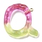 Resin Pendant, with Iron Ring Finding, Letter A~Z, Letter Q, 36x35x7mm, Hole: 2mm