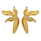 Alloy Stud Earrings, Flower, Golden, 64.5x34.5mm