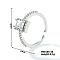 Fashionable Unisex Brass Micro Pave Clear Cubic Zirconia Open Cuff Rings, Solitaire Ring, Platinum, Inner Diameter: 21mm