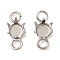 304 Stainless Steel Charms Rhinestone Claw Settings, Polished, Flat Round, Stainless Steel Color, Fit for 3mm Rhinestone, 9x4x3.5mm, Hole: 1.8mm