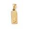 304 Stainless Steel Pendants, Golden, Rectangle with Letter Charm, Letter J, 17.5x6.5x3mm, Hole: 3x6mm