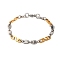 201 Stainless Steel Link Chain Bracelets, with 304 Stainless Steel Clasps, Golden & Stainless Steel Color, 8-1/2 inch(21.5cm)