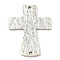 Tibetan Style Alloy Connector Charms, Textured Cross Links, Antique Silver, 40x31x1mm, Hole: 1.6mm and 1.8mm,  about 121pcs/500g