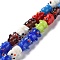 Handmade Lampwork Beads, Bumpy, Bear, Mixed Color, 14~17x10~14x11~13mm, Hole: 1.6~2mm, about 25pcs/strand, 14.57 inch(37cm)