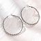 304 Stainless Steel Hoop Earrings, Double Twist, Stainless Steel Color, 43x4.5mm