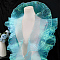 10 Yards Lucency Polyester Pleated Lace Trim, Ruffled Lace Ribbon for Garment Accessories, Cyan, 5-7/8 inch(150mm)