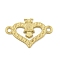 Ion Plating(IP) 304 Stainless Steel Connector Rhinestone Settings, Heart with Owl, Real 18K Gold Plated, Fit For 1.2mm Rhinestone, 15x23.5x2mm, Hole: 1.5mm