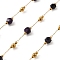 Ion Plating(IP) 304 Stainless Steel Chains, with Natural Amethyst, Soldered, Cadmium Free & Lead Free, with Spool, 2~6mm