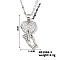 Brass Micro Inlaid Cubic Zirconia Heart with Hand Pendant Elegant Fashion Necklaces for Women, Platinum, Clear, 15.75 inch(40cm)