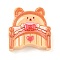 Bedroom Theme Opaque Resin Animal Furniture Decoden Cabochons, Bear Bed, 24x23.5x8.5mm
