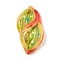 Opaque Resin Cabochons, Imitation Bread, Pretzel, 32.5x17x9mm