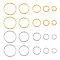140Pcs 10 Style Brass Open Jump Rings, Long-Lasting Plated, Round Ring, Mixed Color, 1 Gauge(7.35mm)