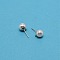 304 Stainless Steel Stud Earring Findings, with Acrylic Imitation Pearl Beads and Loop, Stainless Steel Color, 19.5x9mm, Hole: 1mm, Pin: 0.8mm