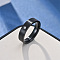 Stainless Steel with Rhinestone Finger Rings, Ring, Black, US Size 10(19.8mm)