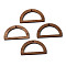 Walnut Wood Pendants, Half Round/Semicircle, Camel, 20.5x35x2mm, Hole: 2mm
