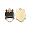 Halloween Light Gold Tone Alloy Enamel Pendants, Ghost Charm, Black, 23x15x1.5mm, Hole: 2mm