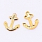 Alloy Cabochons, Epoxy Resin Supplies Filling Accessories, for Resin Jewelry Making, Cadmium Free & Lead Free, Anchor, Golden, 6x5x0.5mm