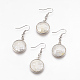 Natural White Shell Dangle Earrings EJEW-F162-C03-1
