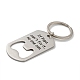 Vatertagsgeschenk 201 ovaler Edelstahl-Schlüsselanhänger mit Wort-Flaschenöffner KEYC-E040-02P-01-2