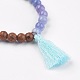 Natural Quartz(Dyed) Stretch Bracelets BJEW-JB03952-06-2
