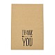 クラフト紙ありがとうグリーティング カード  単語模様の長方形  感謝祭のために  バリーウッド  72x100x1mm DIY-F120-01F-4