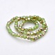 Half Rainbow Plated Imitation Jade Glass Faceted Flat Round Beads Strands EGLA-A033-4mm-HR04-2