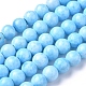Brins de perles synthétiques assemblées en hémimorphite et larimar G-D0006-C01-6mm-1
