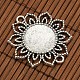 Tibetan Style Alloy Flower Connector Cabochon Bezel Settings and Flat Round Transparent Glass Cabochons DIY-X0204-AS-2