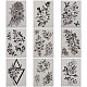 GORGECRAFT 9Pcs Black Rose Flower Butterfly Temporary Tattoo Stickers Floral False Tattoos Body Art Arm Sketch Long Lasting Realistic Waterproof Tattoo Sticker for Women Men Parties Performances STIC-GF0001-14-1