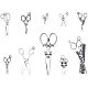 Pandahall Elite 50Stk 10 Stil Schere Charms Anhänger Schere Nähanhänger Perlen Charms für DIY Halskette Armband machen TIBEP-PH0004-87-1