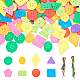CRASPIRE 130PCS Big Bright Buttons Large Plastic Geometrical Shape Polyester Rope Vivid Colors Mixed for Crochet Knitting Arts and Crafts Projects Hand Made Gifts Sorting DIY AJEW-WH0033-65-1