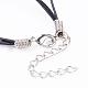 Cowhide Leather Cord Tiered Necklaces NJEW-JN01979-05-3