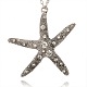 Tibetan Style Alloy Rhinestone Starfish/Sea Stars Big Pendants RB-J153-01AS-1