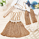 GORGECRAFT 8PCS Large Tassel Key Colorful Handmade Silky Floss Tiny Craft Tassels with Transparent Cube Beads for DIY Craft Accessory Home Decoration(Tan) AJEW-GF0004-66B-5