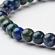 Natural Chrysocolla and Lapis Lazuli(Dyed) Round Bead Stretch Bracelets BJEW-L594-B04-2