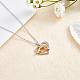 Hand in Hand Love Heart Pendant Necklace Cute Hollow Heart Dangle Necklace Charms Jewelry Gifts for Mom Women Mother's Day Christmas Birthday Anniversary JN1100A-3